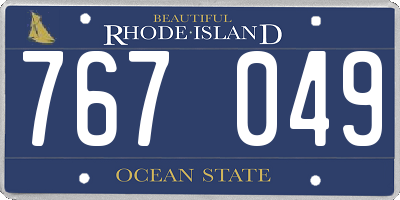 RI license plate 767049