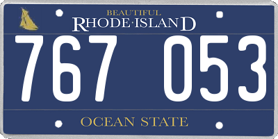 RI license plate 767053