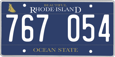 RI license plate 767054