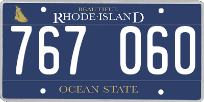RI license plate 767060