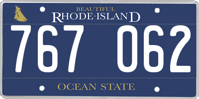 RI license plate 767062