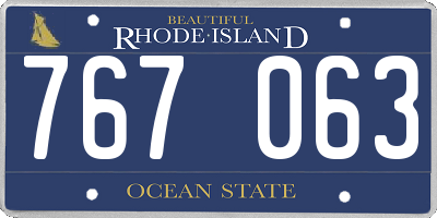 RI license plate 767063