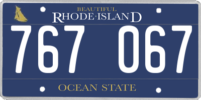 RI license plate 767067