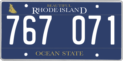 RI license plate 767071