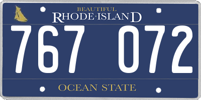 RI license plate 767072
