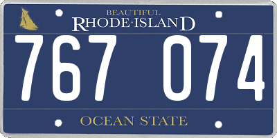 RI license plate 767074
