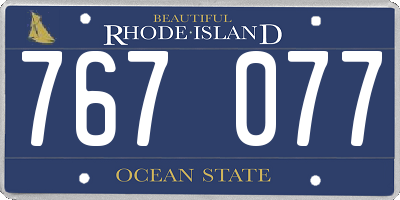 RI license plate 767077