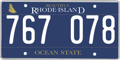 RI license plate 767078