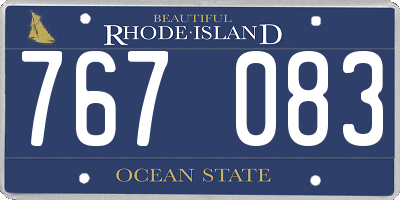 RI license plate 767083