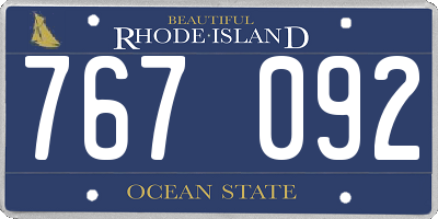 RI license plate 767092