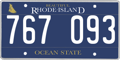RI license plate 767093