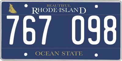 RI license plate 767098