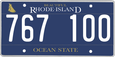 RI license plate 767100