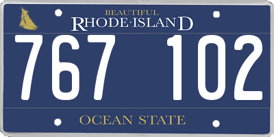 RI license plate 767102