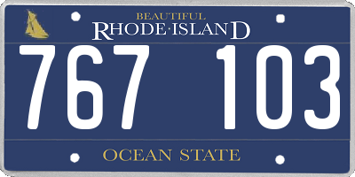 RI license plate 767103