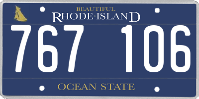 RI license plate 767106