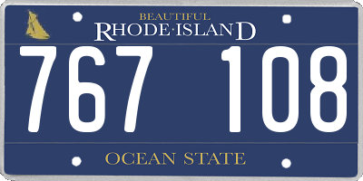 RI license plate 767108