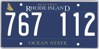 RI license plate 767112