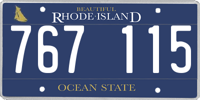 RI license plate 767115