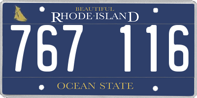 RI license plate 767116