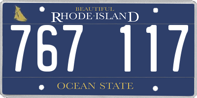 RI license plate 767117