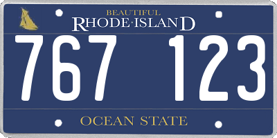 RI license plate 767123