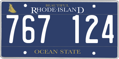 RI license plate 767124