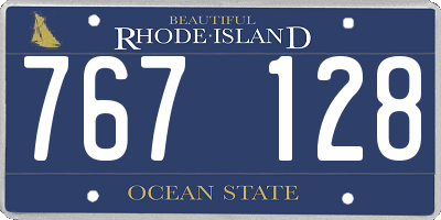 RI license plate 767128