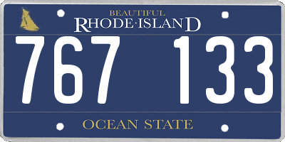 RI license plate 767133
