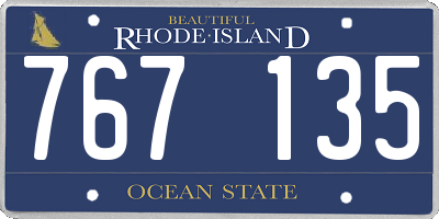 RI license plate 767135