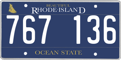 RI license plate 767136