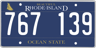 RI license plate 767139