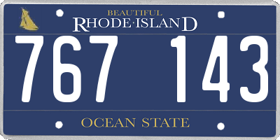 RI license plate 767143