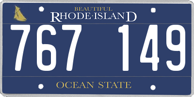 RI license plate 767149