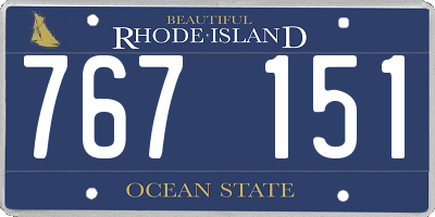 RI license plate 767151