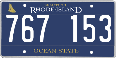 RI license plate 767153
