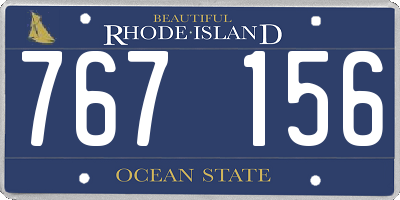 RI license plate 767156