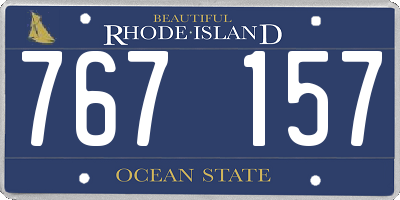 RI license plate 767157