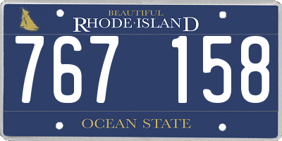 RI license plate 767158