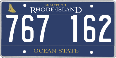 RI license plate 767162