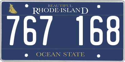 RI license plate 767168