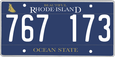 RI license plate 767173