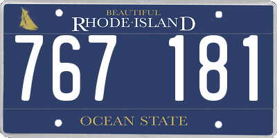 RI license plate 767181