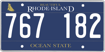 RI license plate 767182