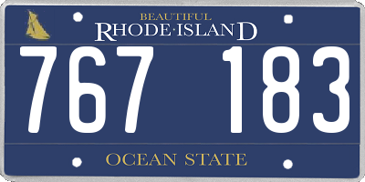 RI license plate 767183