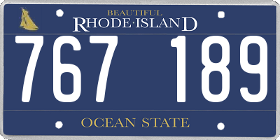 RI license plate 767189
