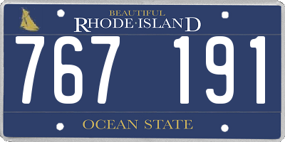 RI license plate 767191