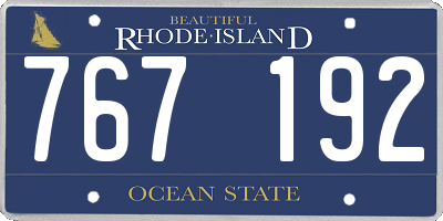 RI license plate 767192