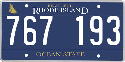 RI license plate 767193