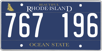 RI license plate 767196